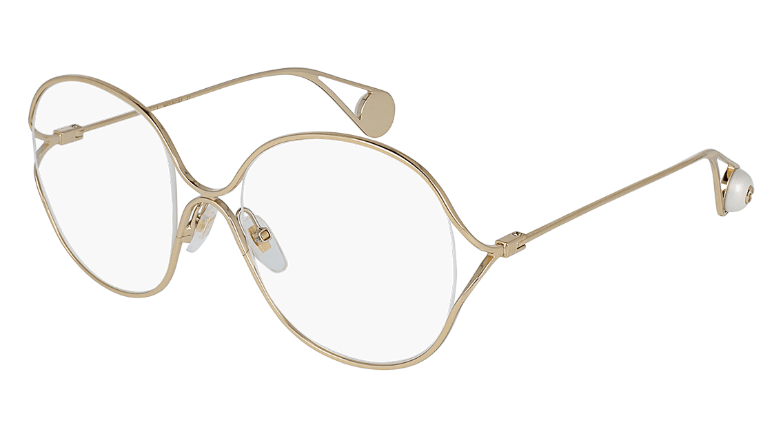 グッチ メガネ - GG0254O クリア×ゴールドサングラス/メガネ 